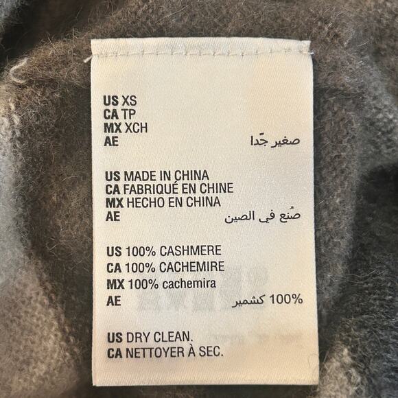 Charter Club Sweater Womens XS Gray Brown Striped Luxury Cashmere Turtleneck - Picture 5 of 7